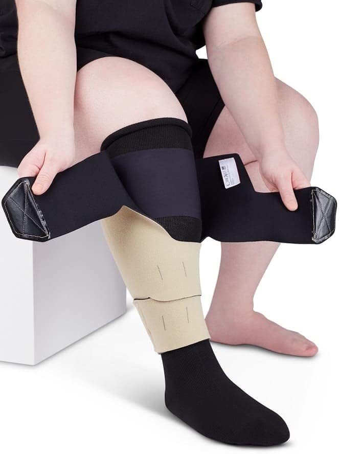 CircAid Juxtalite HD Lower Leg System – Easy to Use Adjustable Compression Wrap Garment for Men & Women, Leg Circulation for Support, Flexible Hood & Loop Straps
