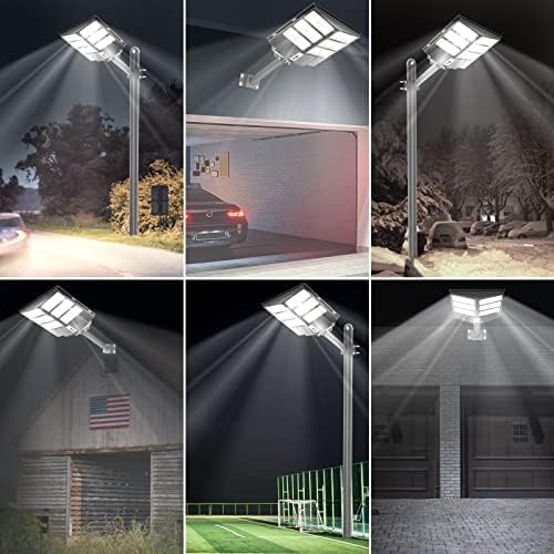 Ofuray Of-2000W Solar Street Lights Outdoor,200000LM Solar Security Flood Lights Parking Lot Lights Dusk to Dawn, 6500k Waterproof Led with Remote Control Motion for Street,Court,Barn 2Pcs