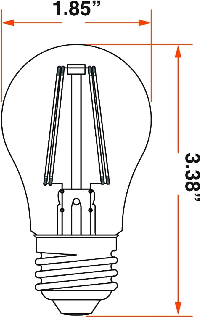 Sylvania A15 Clear Globe LED White Filament Bulb, 7.5W, Dimmable, 750 LMS, Medium Base, 2700K, Soft White - 2 Pack (42247)