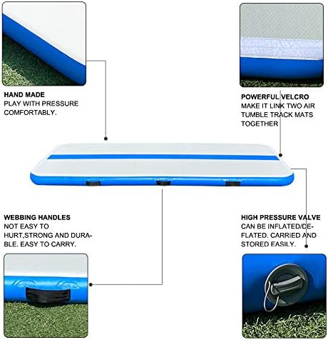 Tuxedo Sailor Inflatable Gymnastics Tumbling Mat Tumble Track Thickness Floor Mat With Electric Air Pump for Gymnastics/Training/Home/Cheerleading/Water/Gym/Yoga