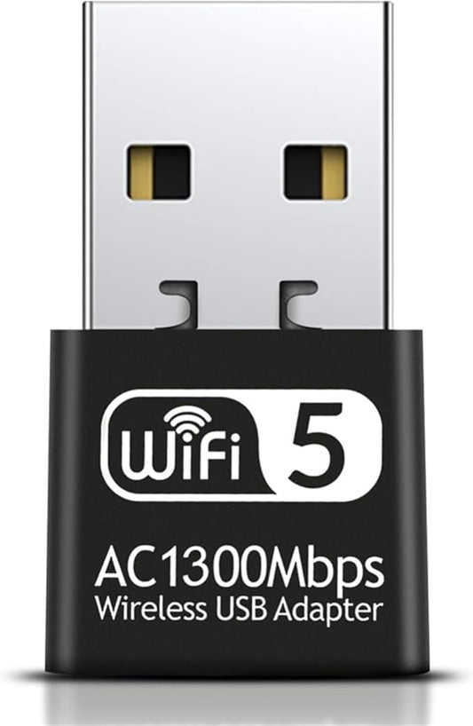 Wodgreat 1300Mbps USB WiFi Adapter for PC-Tiny Size Wireless Network Adapter for Desktop with Dual Band 2.4GHz, 5GHz, MU-MIMO, WiFi Dongle Supports Win11/10/8.1/8/7/XP, Mac OS 10.9-10.15