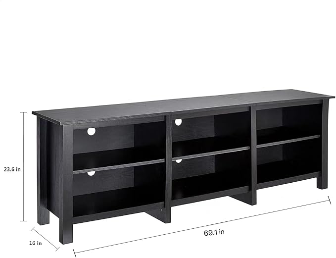 ROCKPOINT Classic TV Stand Storage Media Console Entertainment Center for TV's from 70 Inches to 85 Inches,Espresso(69.1Inchese)