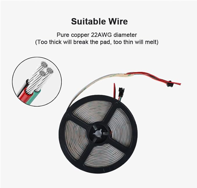 RGB cob led Strip with Music Mode/APP Control,Addressable COB RGB IC led Strip with 24V Adapter for Bedroom, DIY Lighting Projects (33FT(5M X 2))