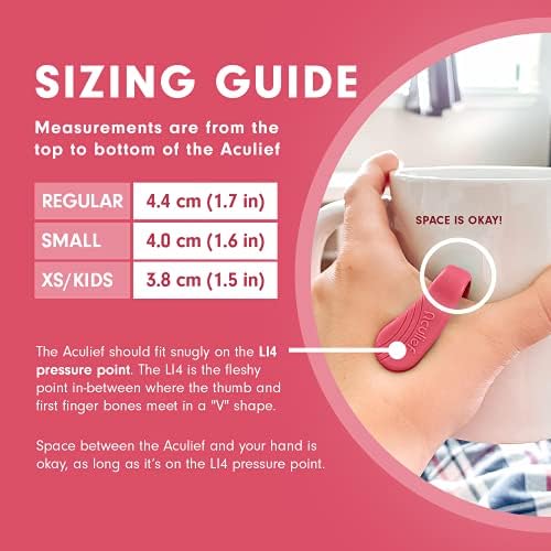 Aculief Acupressure Tension Clip - Discreet Portable Wearable & Nurse Essentials - On-the-Go Stress Management - Regular, Pink
