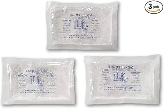 Extra Small Mini Reusable Gel Ice Pack for Injuries (3 X 5 Inches) USA Made Quality Hot Cold Packs - Pain Relief Dental Eye School Gym Breast Medication Transport by Life and Limb Gel (3)