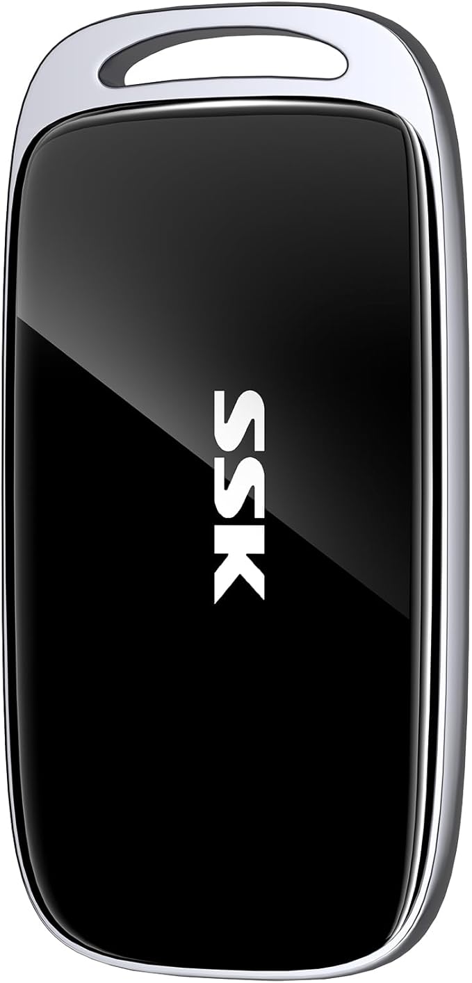 SSK 2TB SSD External Hard Drive, Portable SSD Drive up to 2000 MB/s, USB 3.2 Gen2X2 External Solid State Drives for iPhone 15/16 PRO、Mac、Phone OTG、Laptops with LED Indicator