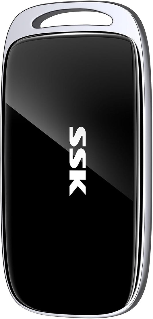 SSK 2TB SSD External Hard Drive, Portable SSD Drive up to 2000 MB/s, USB 3.2 Gen2X2 External Solid State Drives for iPhone 15/16 PRO、Mac、Phone OTG、Laptops with LED Indicator