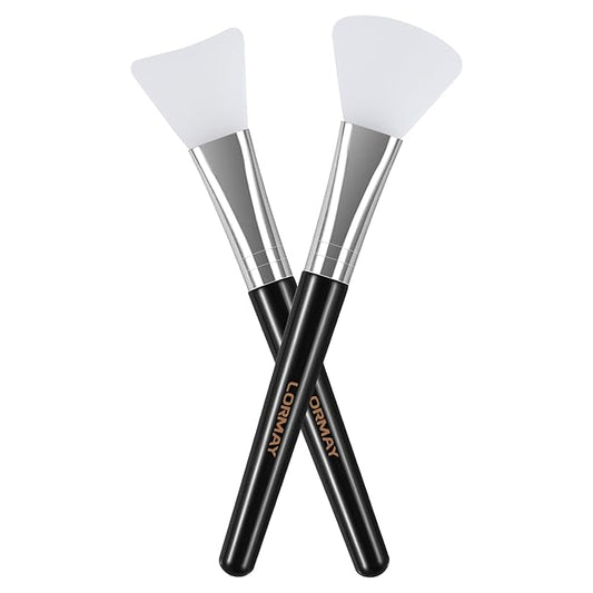 LORMAY 2 Pcs Silicone Face Mask Brush Applicator for Facial Mud, Clay Mask, DIY, Modeling Mask, Body Lotion, and BB CC Cream