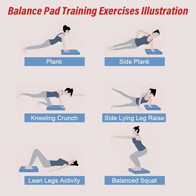 Balance Pad- Exercise Foam Balance Pad for Workout,Non-Slip & Water-Resistant Stability Trainer Mat,Ultra-Soft TPE Foam Knee Cushion for Balance Training, Fitness, Physical Therapy,Yoga
