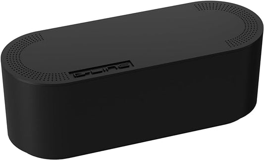 D-Line Cable Management Box, Power Strip Cover, Floor Outlet Hider, Desk Cord Organizer, Hide Extension Leads, 12.75" (L) x 5" (W) x 4.5" (H), for use with Power Strips up to 10.5in (L) - Small, Black