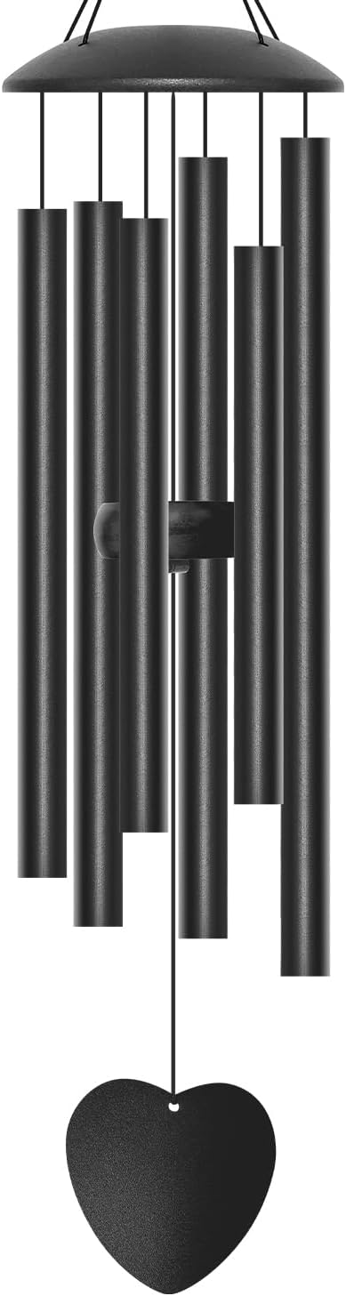 28" Wind Chimes for Outside, Metal Outdoor Wind Chimes with Soothing Melodic Tones, Wind Chime Unique Gift for Mom, Grandma, Perfect Outdoor Garden Decor(Heart-Shape)