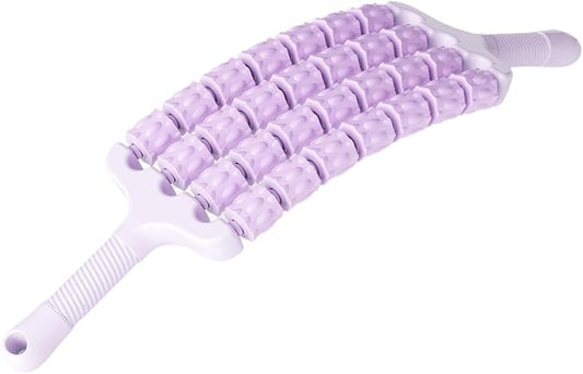 Massage Roller Sticks Handheld Ergonomic Grip Multipurpose Massage Tool Muscle Relaxation for Workout Home Use, Purple