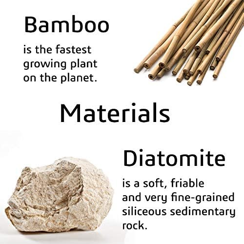 Matani Bamboo Toothbrush Holder Diatomite Tooth Brush Organizer - Storage Stand for Small Bathroom & Counter - Removable Base & Drain Holes, Water-Absorbent & Quick-Drying (Off White & Black)