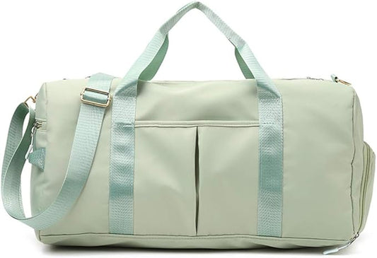 KARRESLY Sports Gym Bag for Women or Men Travel Duffel Bag with Wet Pocket and Shoes Compartment for Training Swim Yoga(Green)