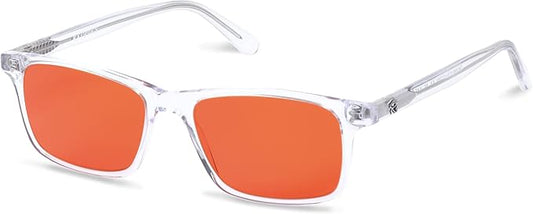 Ra Optics Popp Frame with Sunset Lenses - Science-Based Blue Light Glasses Increase Sleep Quality - Premium Glasses for Men and Women Block Blue Light From Screens