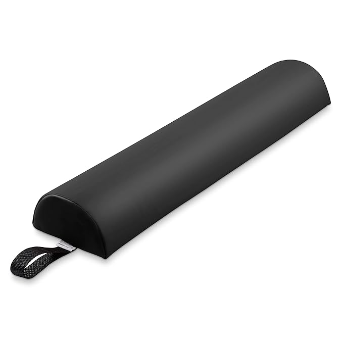 Saloniture Half Round Massage Table Bolster Pillow Pad - 26 x 6 x 3 Inch - Black