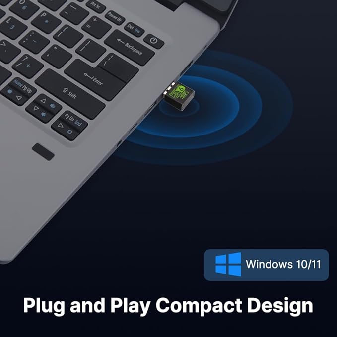 AX900 USB WiFi 6 Adapter BT 5.3 WiFi USB Adapter for PC with RTL8851BU Chip Dual-Band 2.4GHz/5GHz up to 900Mbps Built-in Antenna Plug and Play 802.11ax Gaming Office Wireless Network Card