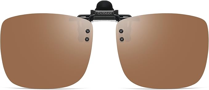 Polarized Clip-on Flip Up Metal Clip Rimless Sunglasses for Prescription Glasses