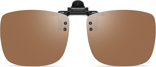 Polarized Clip-on Flip Up Metal Clip Rimless Sunglasses for Prescription Glasses