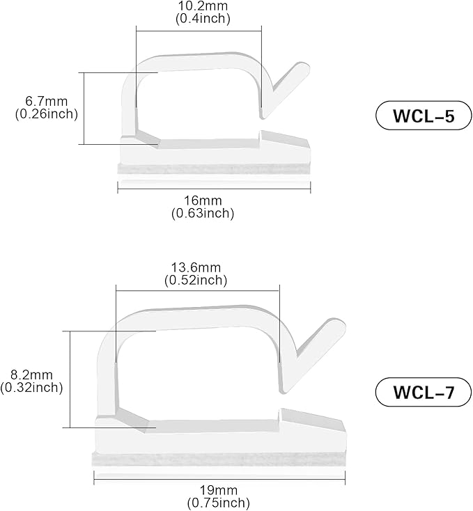XHF 3/4” Adhesive Cable Wire Clips White 120pcs, Cable Staples Outdoor Cable Management Wire Organizer Cord Holder for Under Desk, Car, Wall, TV PC Ethernet Cable
