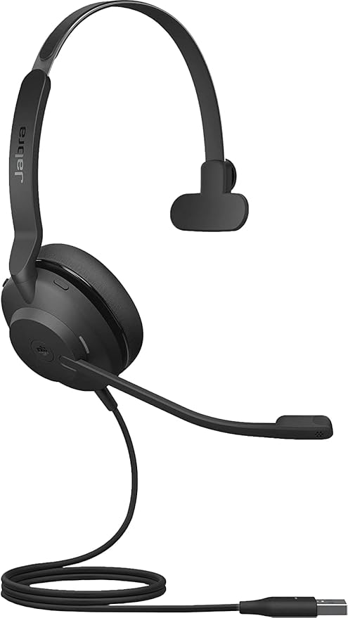 Jabra Evolve2 30 SE Wired Mono Noise-Cancelling Headset - Features 2-Mic Call Technology and USB-A Cable - Works with All Leading Unified Communications Platforms Such as Zoom and Google Meet - Black