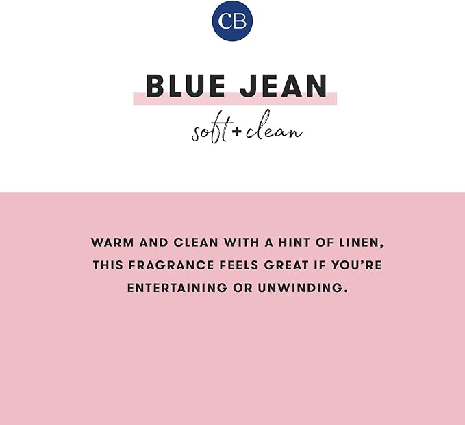 Capri Blue Modern Marble Jar Candles - Luxury Scented Candles for Home - Long Lasting Soy Wax Blend - Scented Home Decor Gifts - Blue Jean (8 oz)