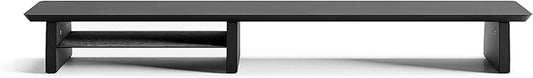 Raico Desk Cockpit Shelf Monitor Stand System Dual Screen Setup Wood Large Desk Accessory Organizer Unit (Black Wood, Medium | 36 Inches)