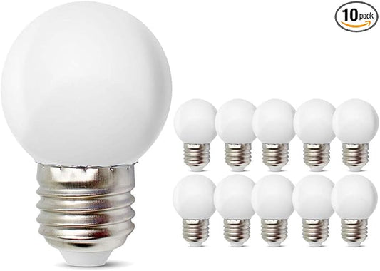 E27 E26 Small LED Mood Light Bulb 1W Soft White 3000K Not Dimmable 10W Equivalent for Bedroom Bathroom Makeup Mirror Porch Wall Sconces Table Lamp Night Light 10Pack