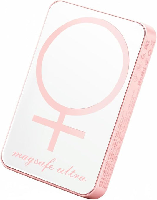 for Magsafe Power Bank, 5000mAh Wireless Magnetic Battery Pack with USB-C Cable 20W PD Fast Charging, Slim Portable Charger Bank for iPhone 17/16/15/14/13 Series, Pink, Gift for Women