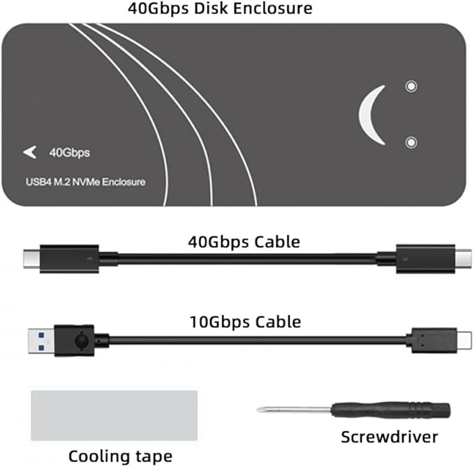 CY USB4.0 Type-C USB4 40Gbps to PCI-E 4.0 X4 SSD NVME NGFF M-Key Enclosure USB-C 20Gbps ASM2464 Chipset