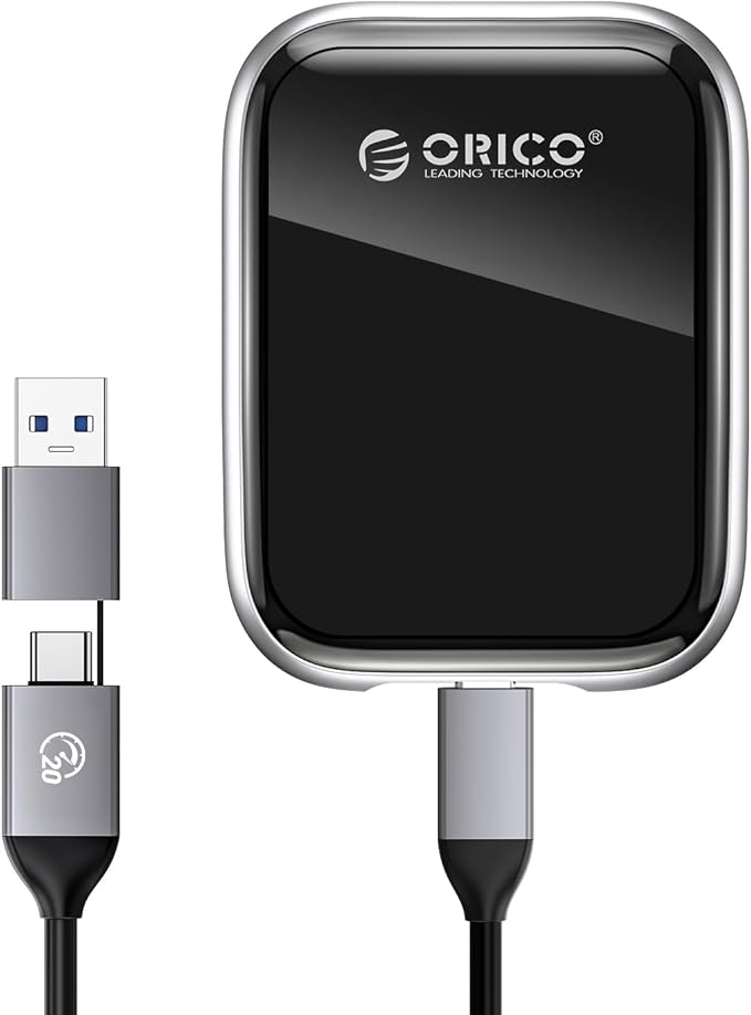 ORICO 2TB Portable SSD Up to 2000MB/s External Solid State Drive, USB 3.2 Gen 2x2 20Gbps with 2 in 1 USB C Cable, Compatibility with MacBook, iPad, iPhone 15, PSSD - A20