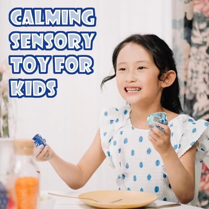 Squishy Ice Cube Stress Balls - 3Pack Sensory Squeeze Ice Toy Stress Balls for Kids and Adults Anxiety Relief - Funny Fidget Balls Squishy Stress Calming Toys for Autism & ADHD Children