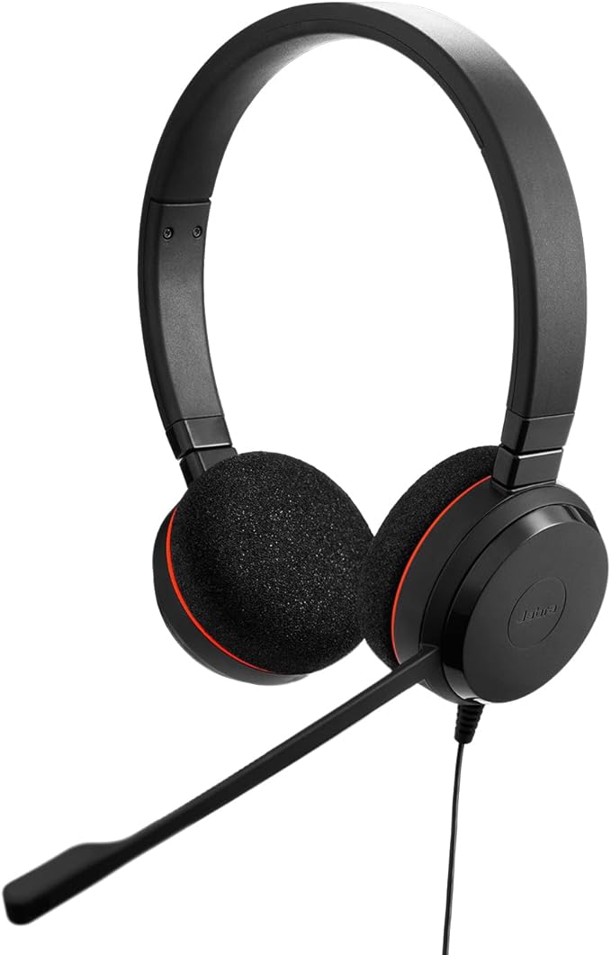 Jabra Evolve 20 Wired Headset (2025 Edition) - Dual-Ear Wired Headset for Office and Work from Home - Call Control - Certified for MS Teams - USB-C/A Connectivity - Black