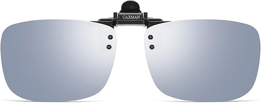 Polarized Clip-on Flip Up Metal Clip Rimless Sunglasses for Prescription Glasses