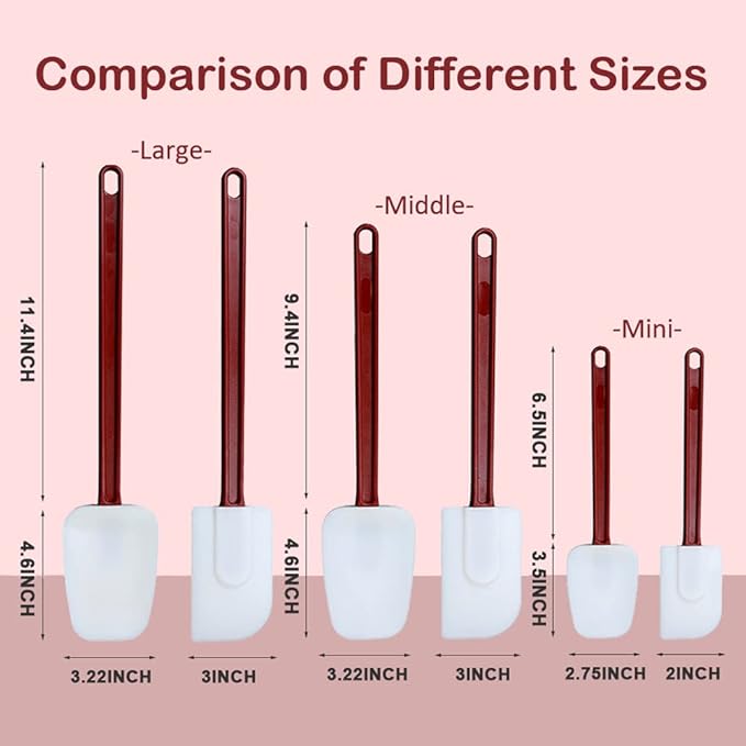 16.5 INCH Silicone Spatulas Heat Resistant Heavy Duty Rubber Spatulas Commercial Spatulas Set for Kitchen Use Silicone Cooking Utensils Sets of 2