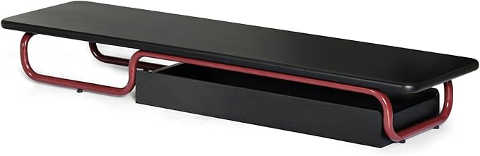 Fenge Dual Monitor Riser, 37 Inch Monitor Stand for Desk, Solid Wood Desk Shelf with Large Drawer Organizer, No Assembly Computer Stand for PC, Laptop, Printer, TV