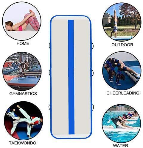 Tuxedo Sailor Inflatable Gymnastics Tumbling Mat Tumble Track Thickness Floor Mat With Electric Air Pump for Gymnastics/Training/Home/Cheerleading/Water/Gym/Yoga
