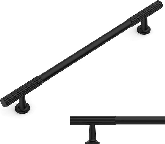 Amerdeco 10 Pack Matte Black Cabinet Pulls 10 Inch(254MM) Hole Centers Kitchen Cabinet Handles Hardware for Cabinets Cupboard Handles Drawer Pulls ZH0071
