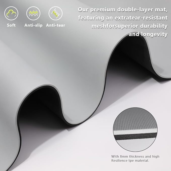 Yoga Mat Non-Slip Extra Thick 72"x32/24" Extra Wide Fitness Exercise Mat TPE Material High Elastic Hot Yoga Mat for Women Yoga Pilates Home Floor Workout (Cow Coffee)