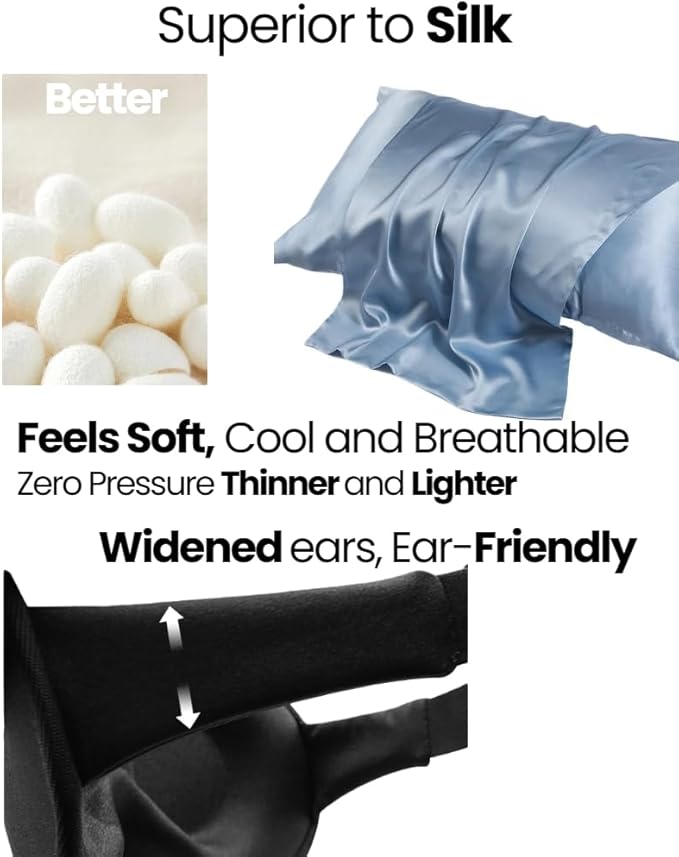 Sleep mask,100% Light Blocking 3D Eye mask,Superior Materials to Silk,Airplane Travel Essentials, Luxury Sleeping mask,Eye mask for Sleeping,Best Gift for Women Men - B-2-202508011518