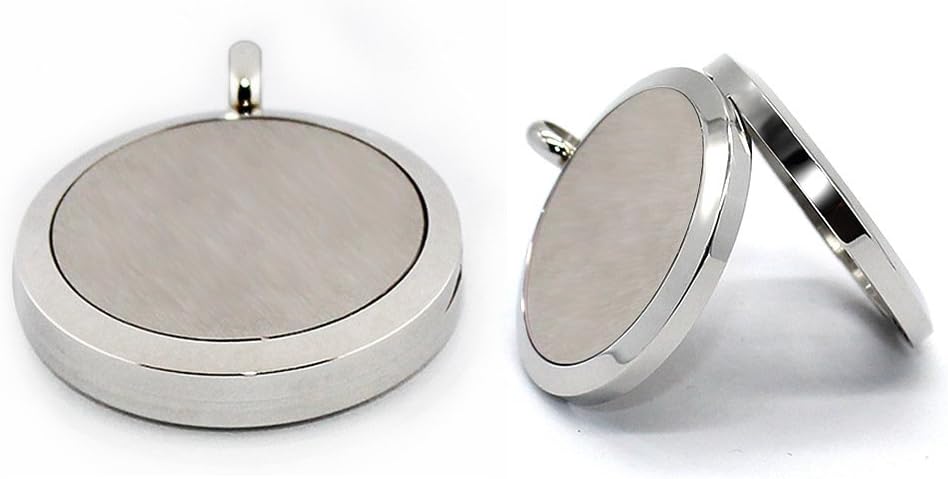 Aromatherapy Essential Oil Diffuser Necklace 316L Stainless Steel Locket Pendant with 24 Inch Chain