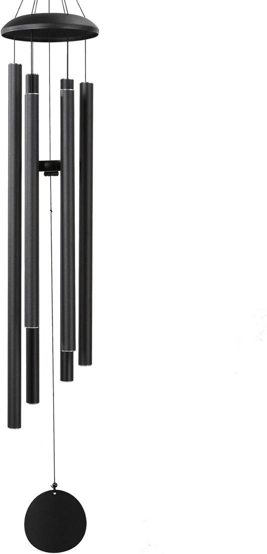 Large 50" Wind-Chimes-Outdoor-Deep-Tone, Soothing Melodic Tones Windchimes, Wind Chimes for Outside, Black Memorial Wind Chime Best Gift for Mom Women Grandma Neighbors