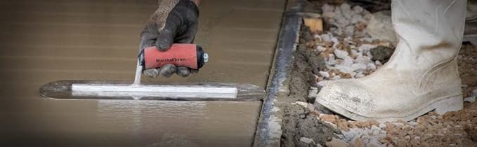 Marshalltown Fully Rounded Finishing Trowels, 76mm Width, 457mm Length, Blue Steel, DuraCork Handle, Made in The USA, MXS75BFRDC