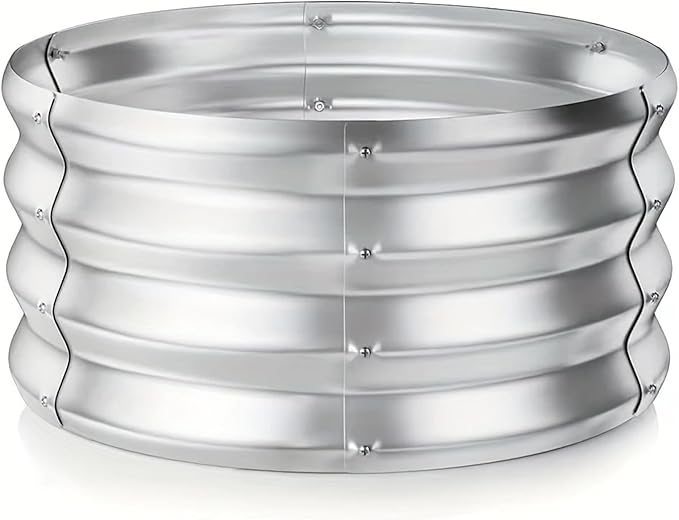 Raised Garden Bed, Raised Beds for Gardening Outdoor for Vegetables and Flowers Ground Planter Box, Galvanized Metal Planter Grow Garden Box,2.3x2.3x1ft