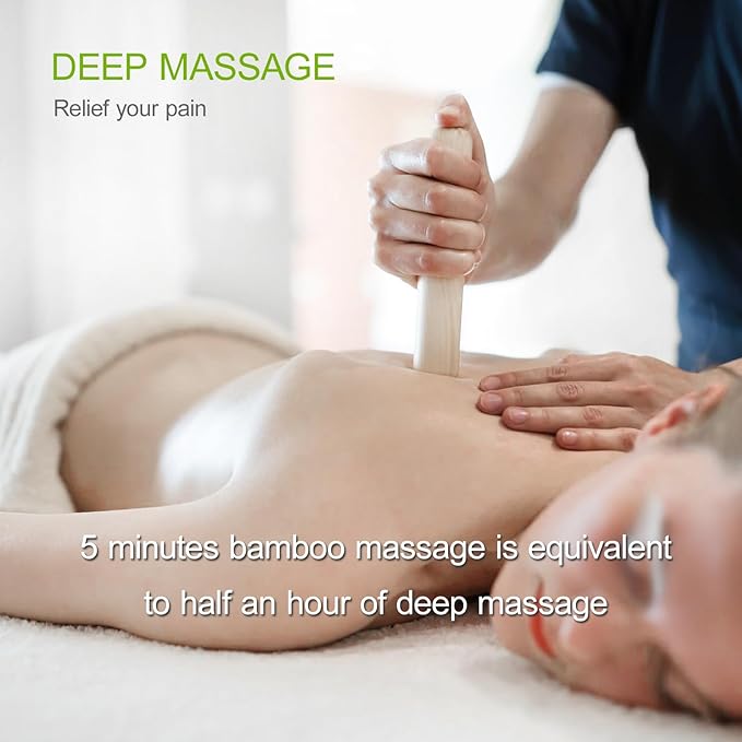 7Pcs Bamboo Massage Sticks Tools Hot and Cold theapy Poles