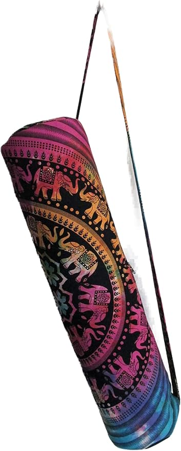 ICC Black Gold Mandala Full-Zip Exercise Yoga Mat Carry Bag Gym Beach Pilates Carrier Bags Hippie Mandala Indian Cotton Bag
