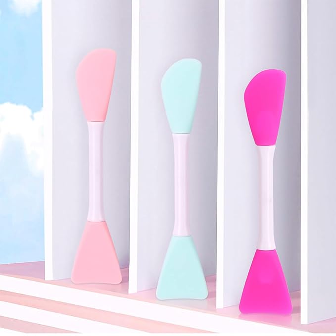 Mask Applicator Silicone Face Brush Face Mud Cream,Clay Mask,DIY,Modeling Mask Brushes DIY Mud Mixing Spatula Double-end Handheld Scoop Skin Care Make up Foundation Gel Cosmetic Tool