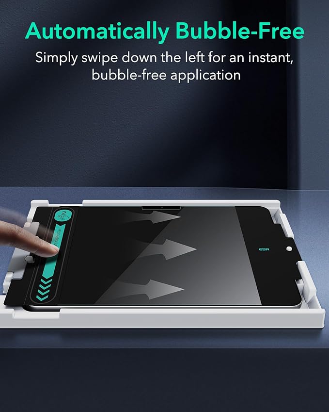 ESR 2 Pack Armorite Screen Protector for iPad Air 11 Inch M3/M2 (7th/6th Generation, 2025/2024), 9H Tempered-Glass Film with Easy Application Tray, Military-Grade Protection, Anti-Scratch, HD Clarity