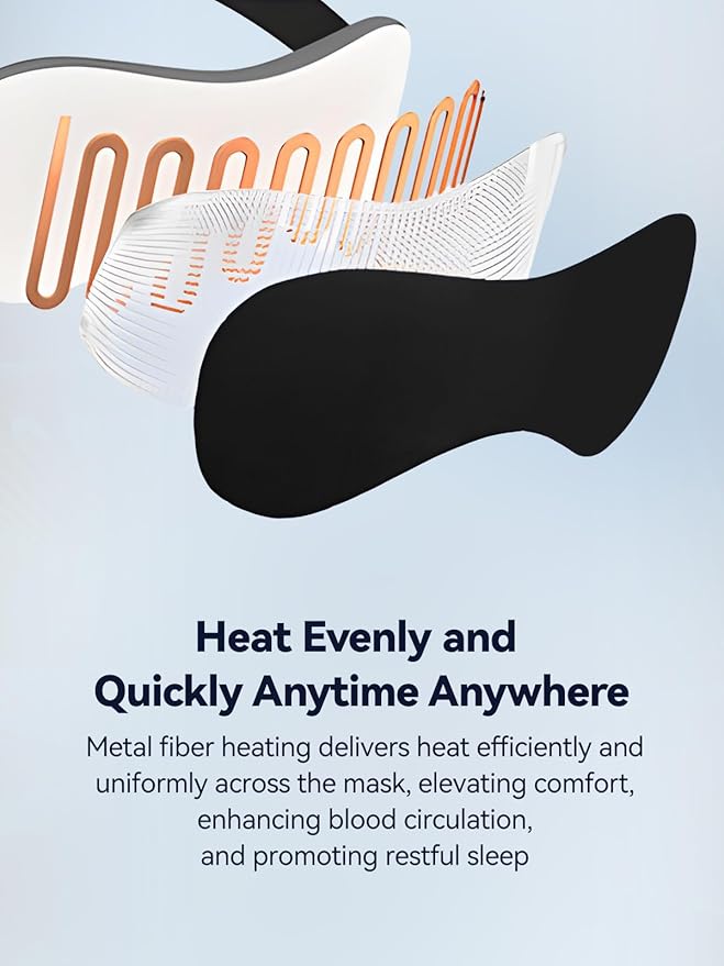 Heated Eye Mask - Cordless Eye Mask for Dry Eyes, Silk Sleeping Mask for Eye Relief, Washable Eye Heating pad for Travel