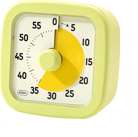 Visual Timer for Kids Timer Home - 60 Minute Kids Visual Timer for Classroom Home Office, Countdown Clock for Teaching Work Meeting, Pomodoro Timer for Time Management (Avocado Green)